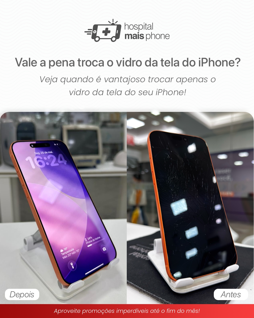 Troca do vidro da tela: Entenda mais sobre a recuperação da tela nativa de seu iPhone!